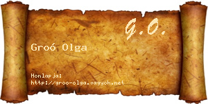 Groó Olga névjegykártya
